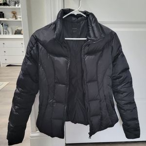 express womens black down filled puffer jacket small